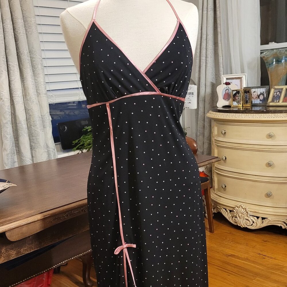 💕NWT Windsor Black and Pink Halter Midi Dress - Sz Large